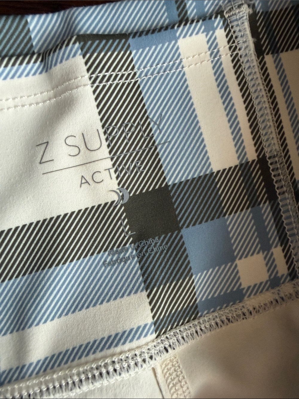 Z Supply Blue & Cream Plaid Active Set - Picture 4 of 8